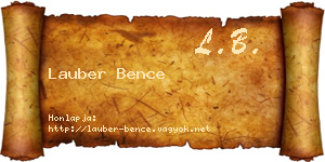 Lauber Bence névjegykártya